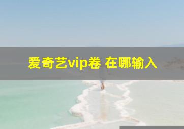 爱奇艺vip卷 在哪输入